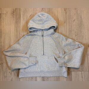 Lululemon oversized xs/s scuba half zip short hoodie light grey
